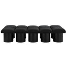 Meridian Pavilion Black Boucle Fabric Bench IMAGE 3