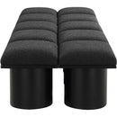 Meridian Pavilion Black Boucle Fabric Bench IMAGE 4