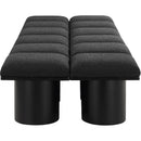 Meridian Pavilion Black Boucle Fabric Bench IMAGE 4