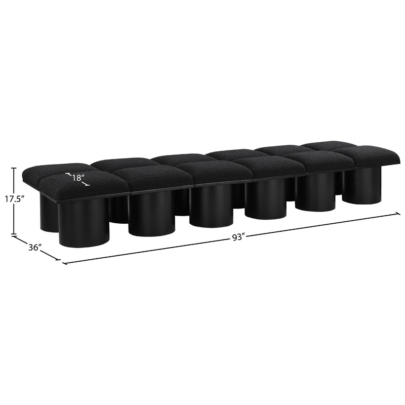 Meridian Pavilion Black Boucle Fabric Bench IMAGE 7
