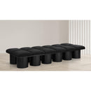 Meridian Pavilion Black Boucle Fabric Bench IMAGE 2