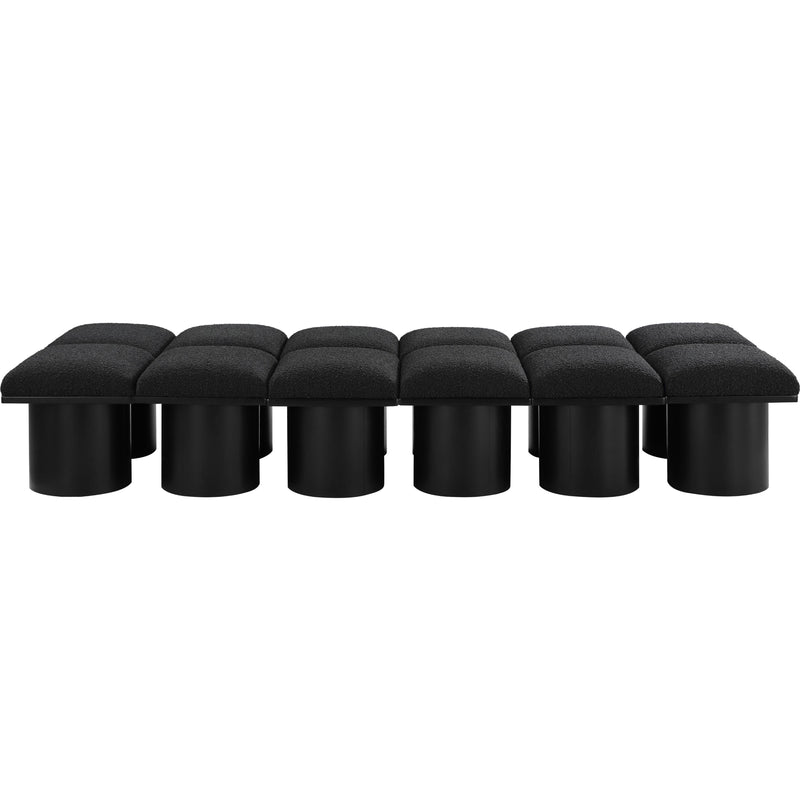 Meridian Pavilion Black Boucle Fabric Bench IMAGE 3