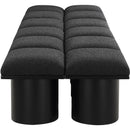 Meridian Pavilion Black Boucle Fabric Bench IMAGE 4