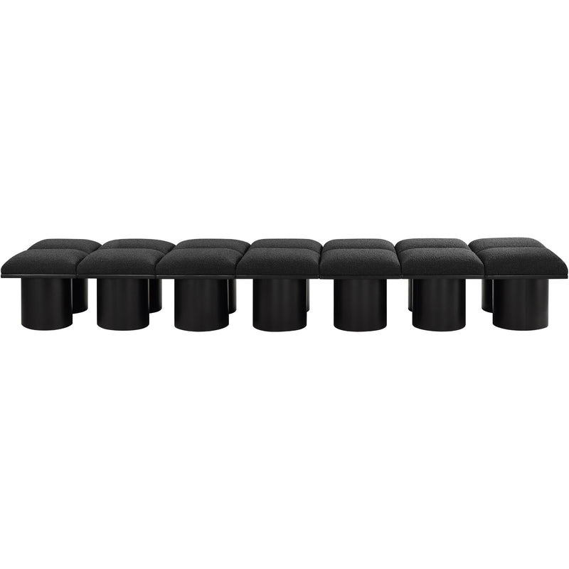 Meridian Pavilion Black Boucle Fabric Bench IMAGE 3