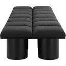 Meridian Pavilion Black Boucle Fabric Bench IMAGE 4
