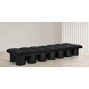 Meridian Pavilion Black Boucle Fabric Bench IMAGE 2