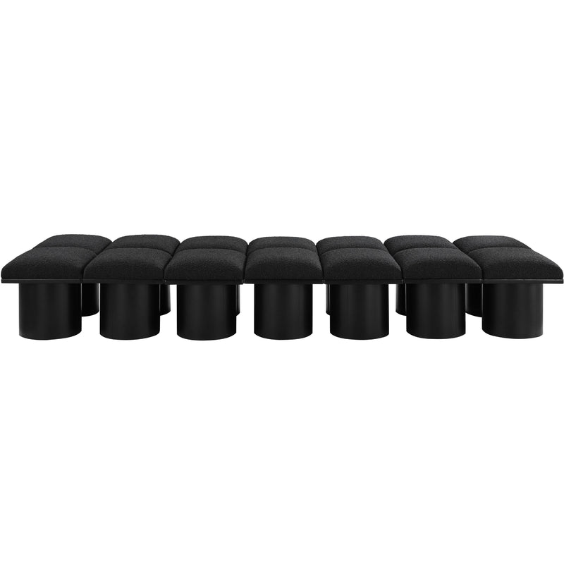 Meridian Pavilion Black Boucle Fabric Bench IMAGE 3
