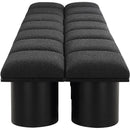 Meridian Pavilion Black Boucle Fabric Bench IMAGE 4