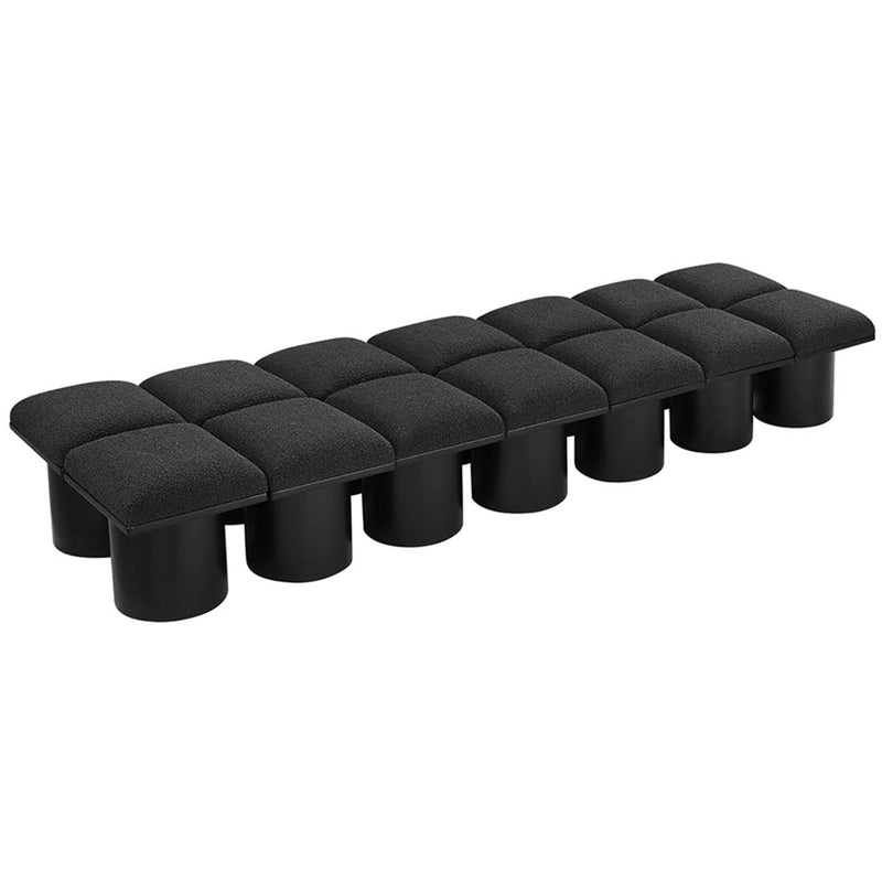 Meridian Pavilion Black Boucle Fabric Bench IMAGE 5