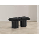 Meridian Pavilion Black Boucle Fabric Bench IMAGE 2