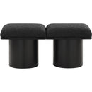 Meridian Pavilion Black Boucle Fabric Bench IMAGE 3