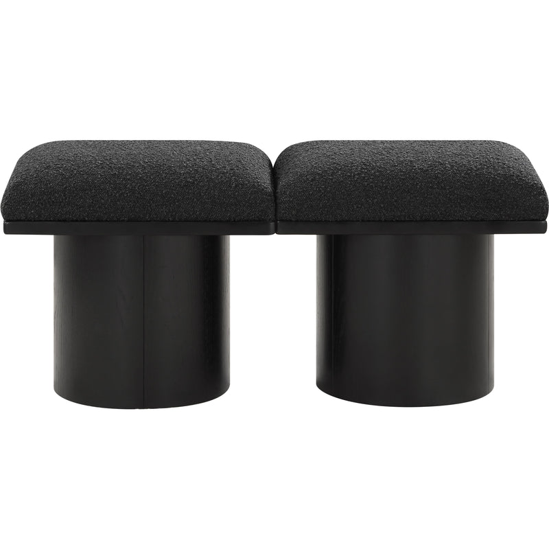 Meridian Pavilion Black Boucle Fabric Bench IMAGE 3