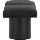 Meridian Pavilion Black Boucle Fabric Bench IMAGE 4