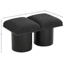 Meridian Pavilion Black Boucle Fabric Bench IMAGE 8