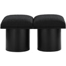 Meridian Pavilion Black Boucle Fabric Bench IMAGE 3