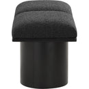 Meridian Pavilion Black Boucle Fabric Bench IMAGE 4