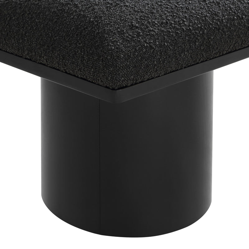 Meridian Pavilion Black Boucle Fabric Bench IMAGE 5
