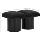 Meridian Pavilion Black Boucle Fabric Bench IMAGE 7