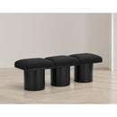 Meridian Pavilion Black Boucle Fabric Bench IMAGE 2