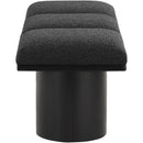 Meridian Pavilion Black Boucle Fabric Bench IMAGE 4