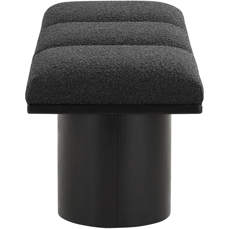 Meridian Pavilion Black Boucle Fabric Bench IMAGE 4