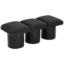 Meridian Pavilion Black Boucle Fabric Bench IMAGE 5