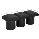 Meridian Pavilion Black Boucle Fabric Bench IMAGE 8