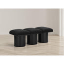 Meridian Pavilion Black Boucle Fabric Bench IMAGE 2
