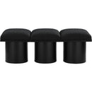 Meridian Pavilion Black Boucle Fabric Bench IMAGE 3