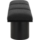 Meridian Pavilion Black Boucle Fabric Bench IMAGE 4
