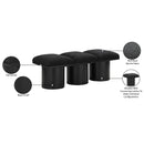 Meridian Pavilion Black Boucle Fabric Bench IMAGE 6