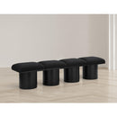 Meridian Pavilion Black Boucle Fabric Bench IMAGE 2