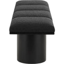 Meridian Pavilion Black Boucle Fabric Bench IMAGE 4