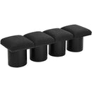Meridian Pavilion Black Boucle Fabric Bench IMAGE 5