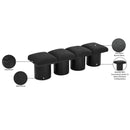 Meridian Pavilion Black Boucle Fabric Bench IMAGE 7