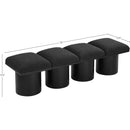 Meridian Pavilion Black Boucle Fabric Bench IMAGE 8