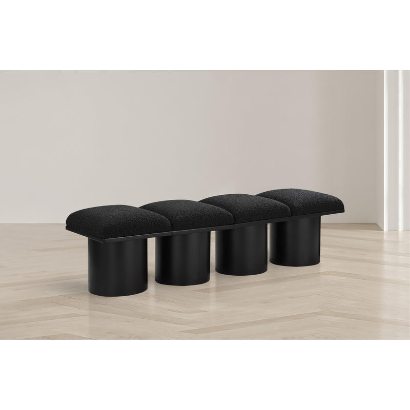 Meridian Pavilion Black Boucle Fabric Bench IMAGE 2