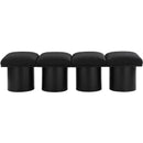 Meridian Pavilion Black Boucle Fabric Bench IMAGE 3