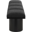 Meridian Pavilion Black Boucle Fabric Bench IMAGE 4