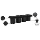 Meridian Pavilion Black Boucle Fabric Bench IMAGE 6