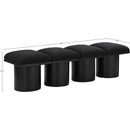 Meridian Pavilion Black Boucle Fabric Bench IMAGE 7