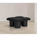 Meridian Pavilion Black Boucle Fabric Bench IMAGE 2