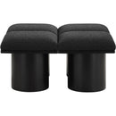 Meridian Pavilion Black Boucle Fabric Bench IMAGE 3