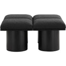 Meridian Pavilion Black Boucle Fabric Bench IMAGE 4