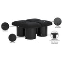 Meridian Pavilion Black Boucle Fabric Bench IMAGE 6