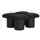 Meridian Pavilion Black Boucle Fabric Bench IMAGE 7