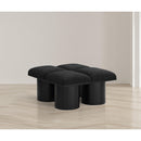 Meridian Pavilion Black Boucle Fabric Bench IMAGE 2