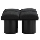 Meridian Pavilion Black Boucle Fabric Bench IMAGE 3
