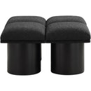 Meridian Pavilion Black Boucle Fabric Bench IMAGE 4