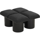Meridian Pavilion Black Boucle Fabric Bench IMAGE 5